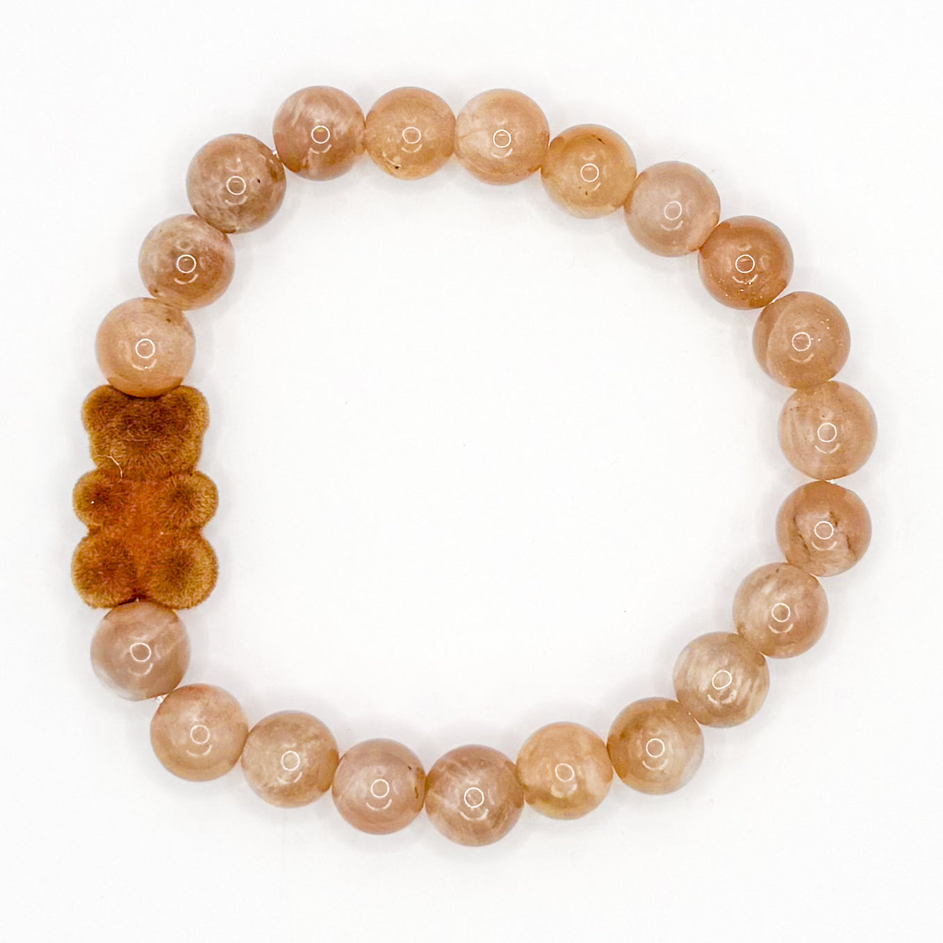 Cozy Fall Bear glass Beaded Bracelet