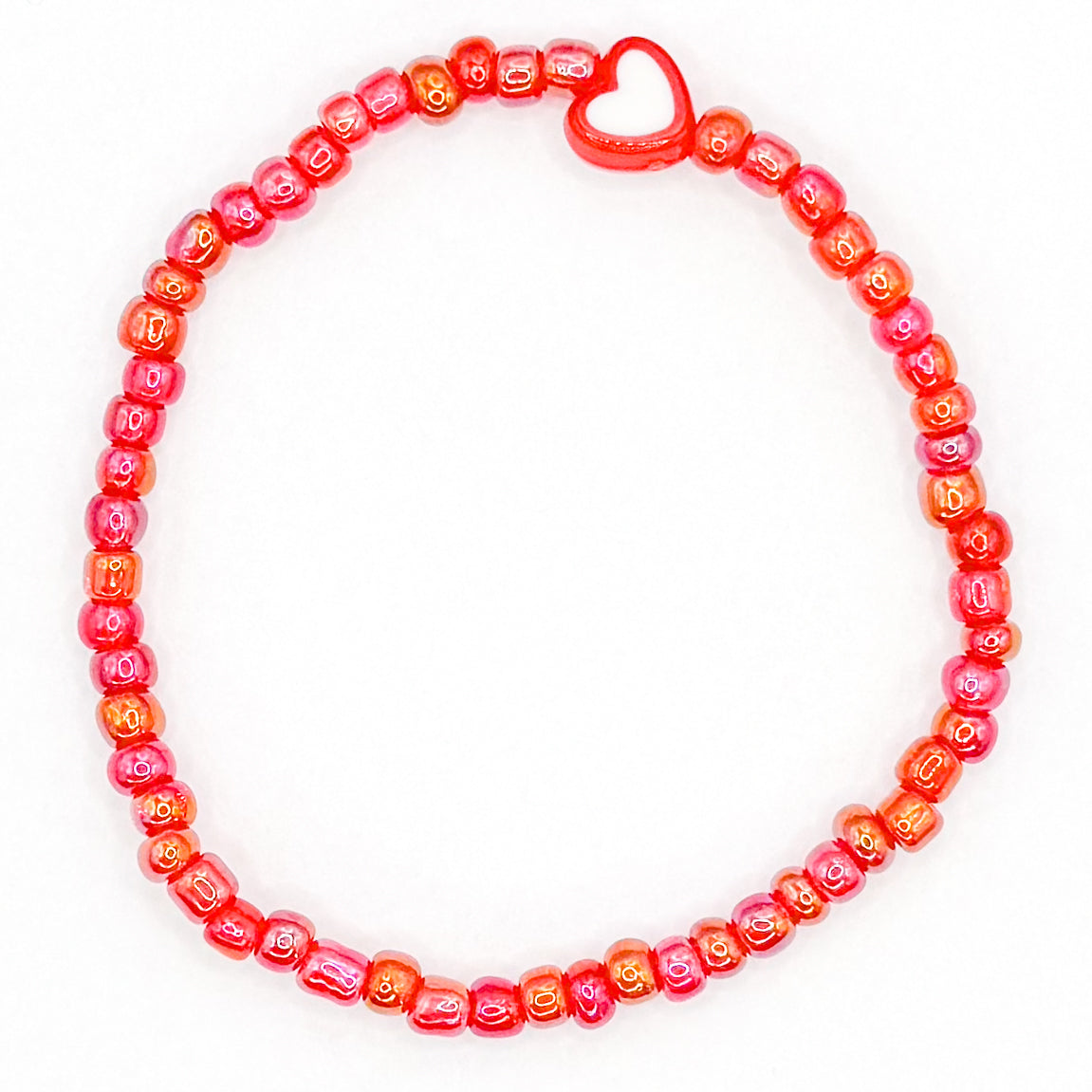 Red Big Heart Beaded Bracelet