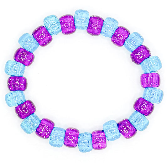 Blue and Purple Sparkle Beaded Bracelet