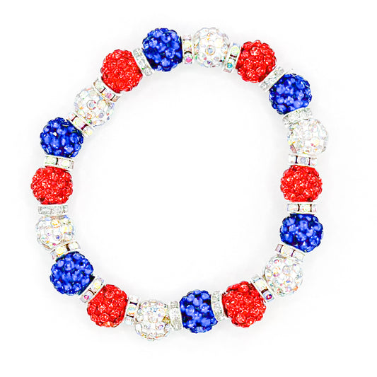 Patriotic Shimmer Beaded Bracelet