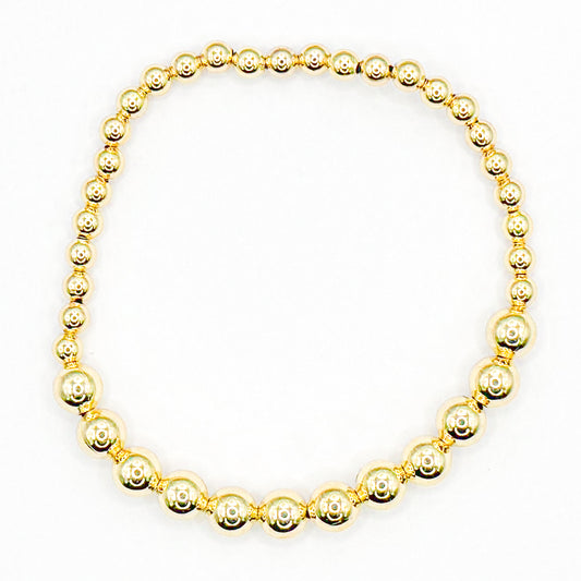 Shiny Gold 2.0 Stacker Glass Beaded Bracelet