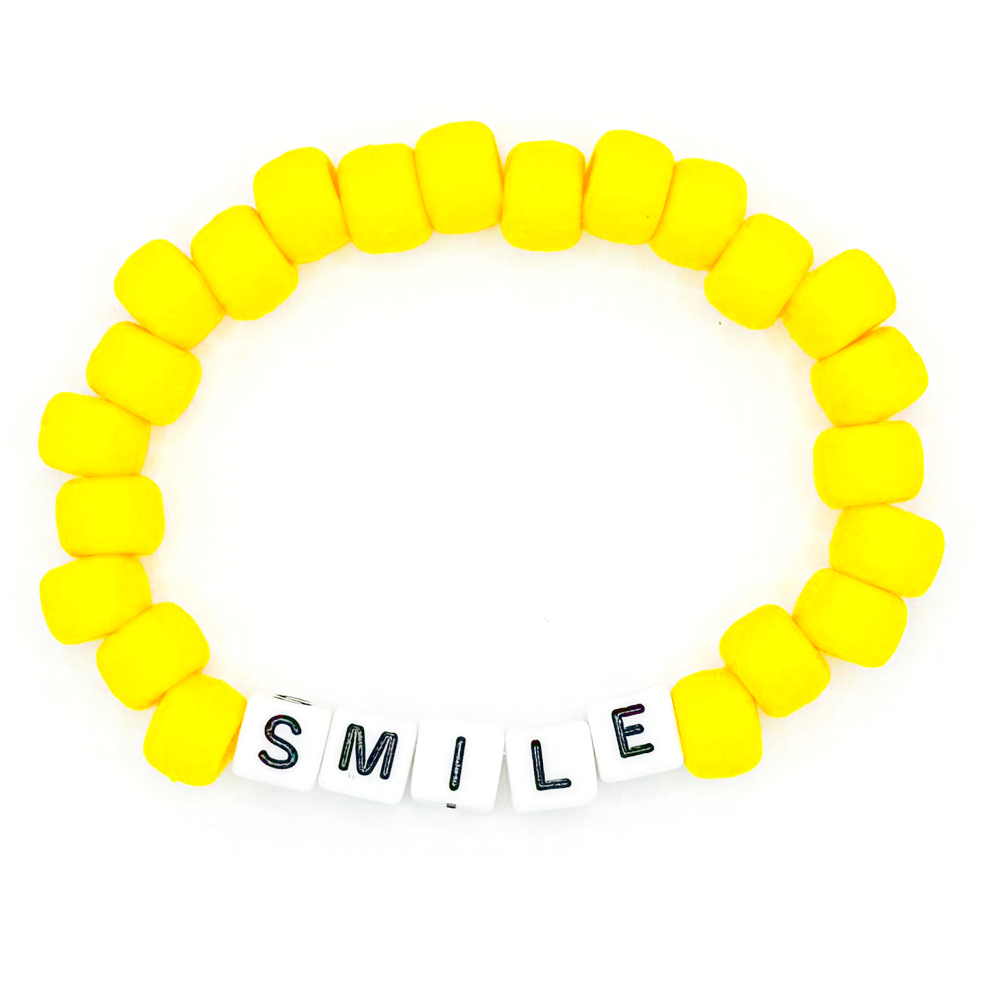 Yellow "Smile" Beaded Bracelet