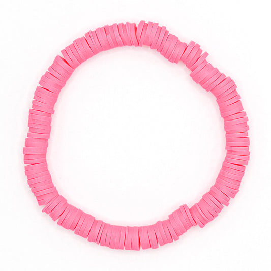 Hot Pink Clay Beaded Bracelet