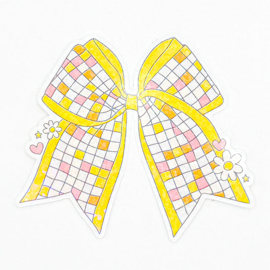 Holographic Yellow Disco Bow Sticker