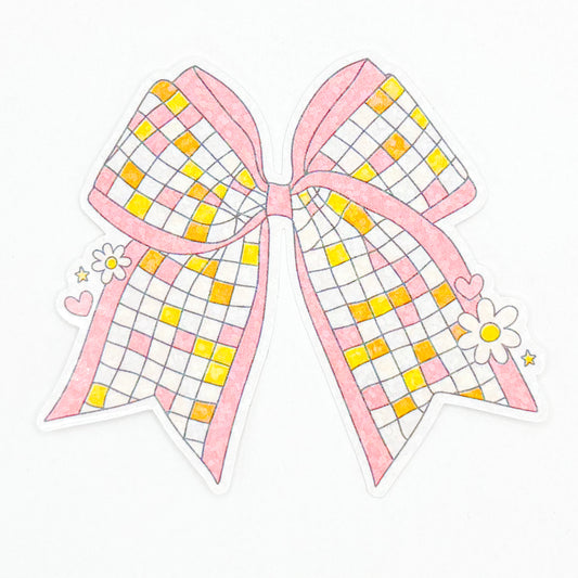 Holographic Pink Disco Bow Sticker