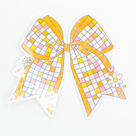 Holographic Orange Disco Bow Sticker