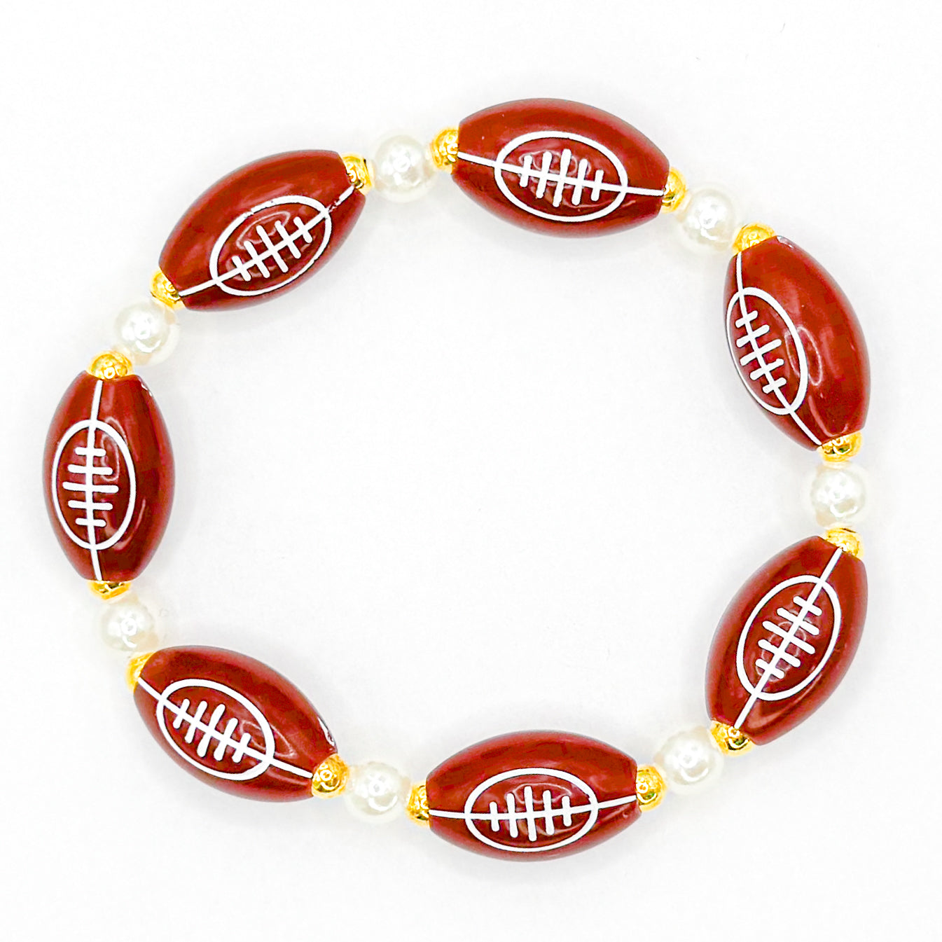 Footballs Beaded Bracelet