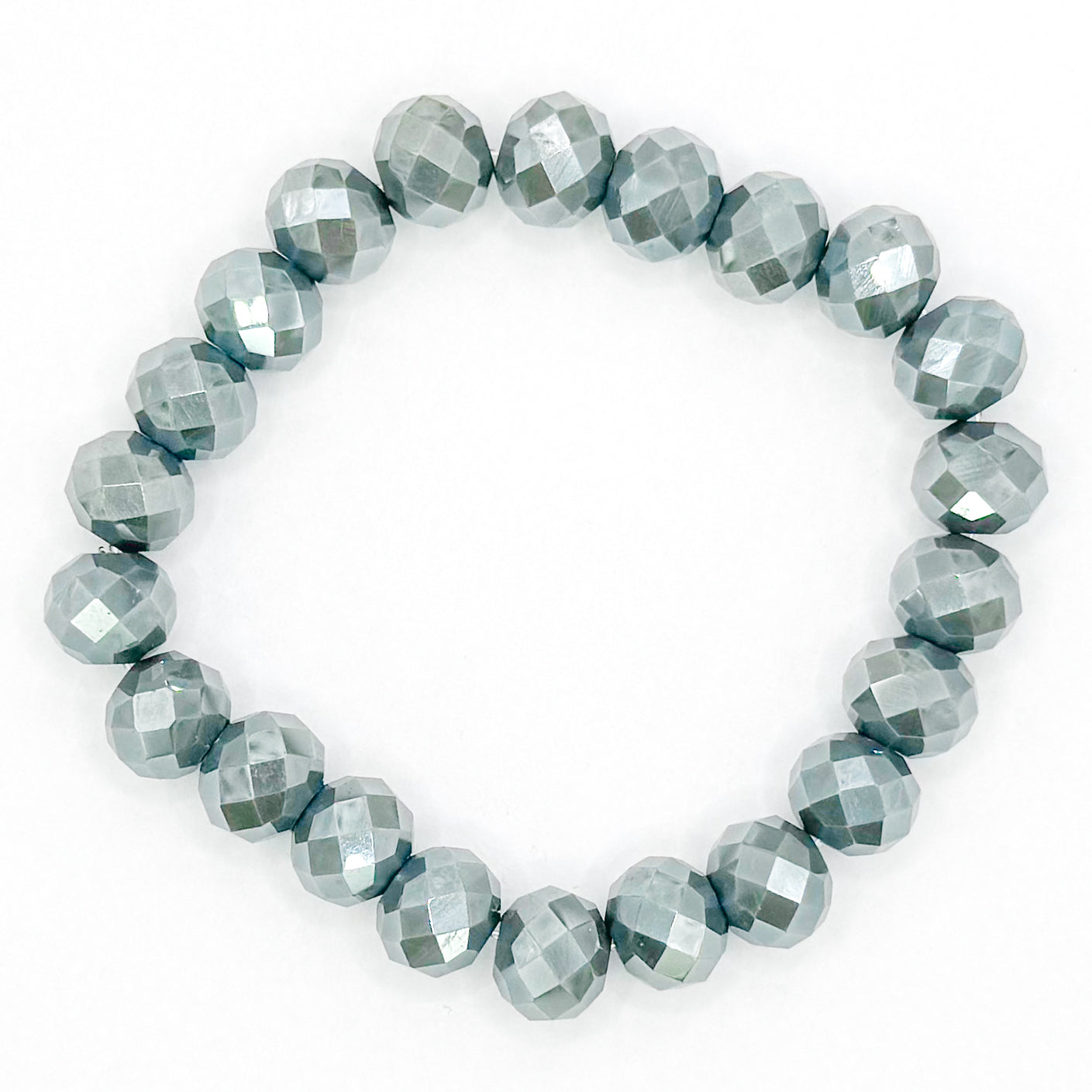 Gray Star Blast Glass Beaded Bracelet