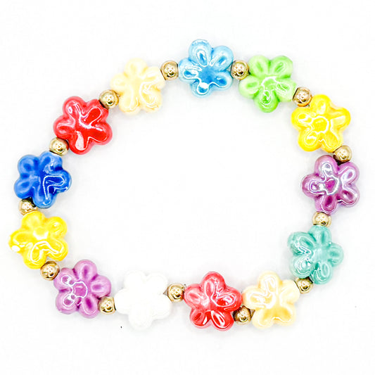 Underwater Flowers Glass Beaded Bracelet