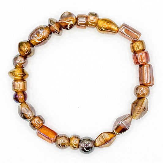 Fancy Fall Glass Beaded Bracelet