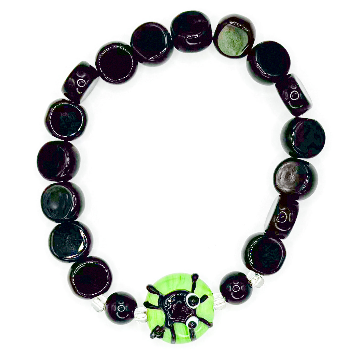 Creepy Crawly Glass Beaded Bracelet