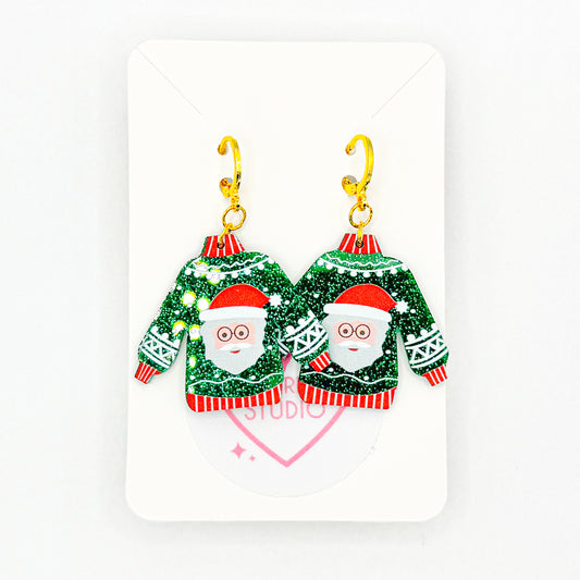 Ugly Sweater Huggie Earrings