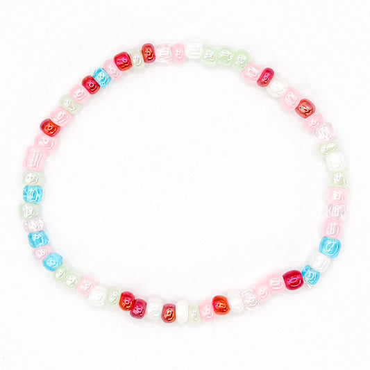 Preppy Christmas Seed Beaded Bracelet