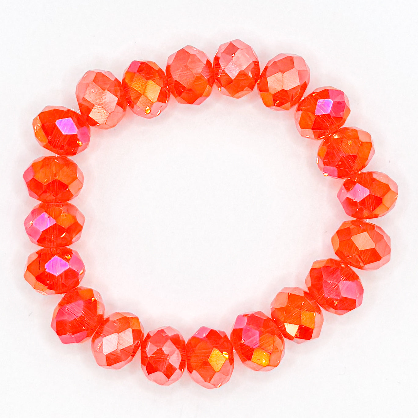 Orange Star Blast Glass Beaded Bracelet