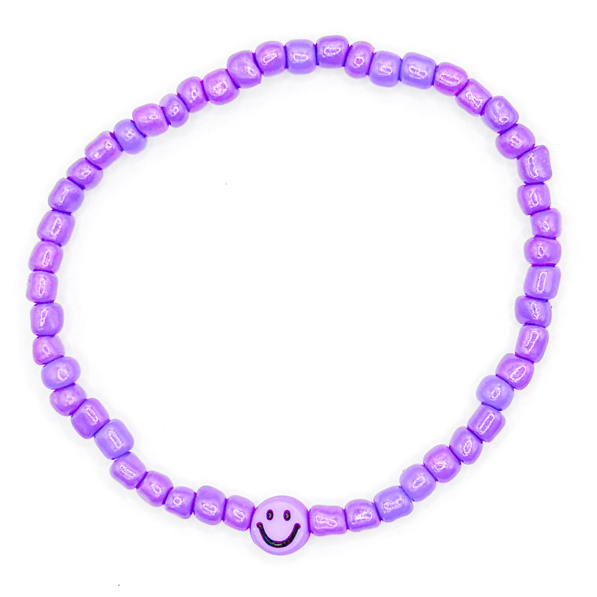 Purple Smiles Seed Beaded Bracelets