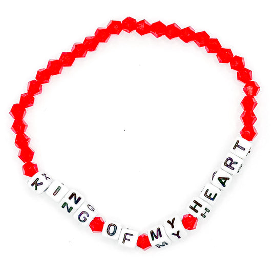 Red "King of My Heart" Bead Buddy Bracelet