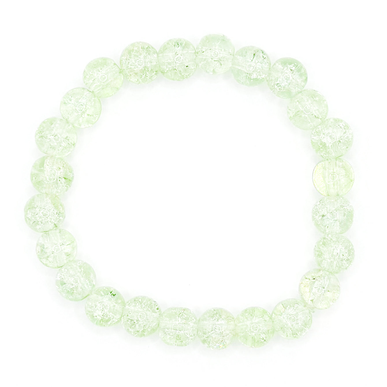 Light Clear Green Glass Beaded Bracelet