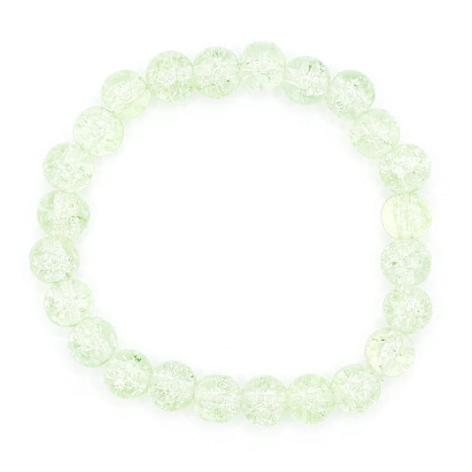Light Clear Green Glass Beaded Bracelet
