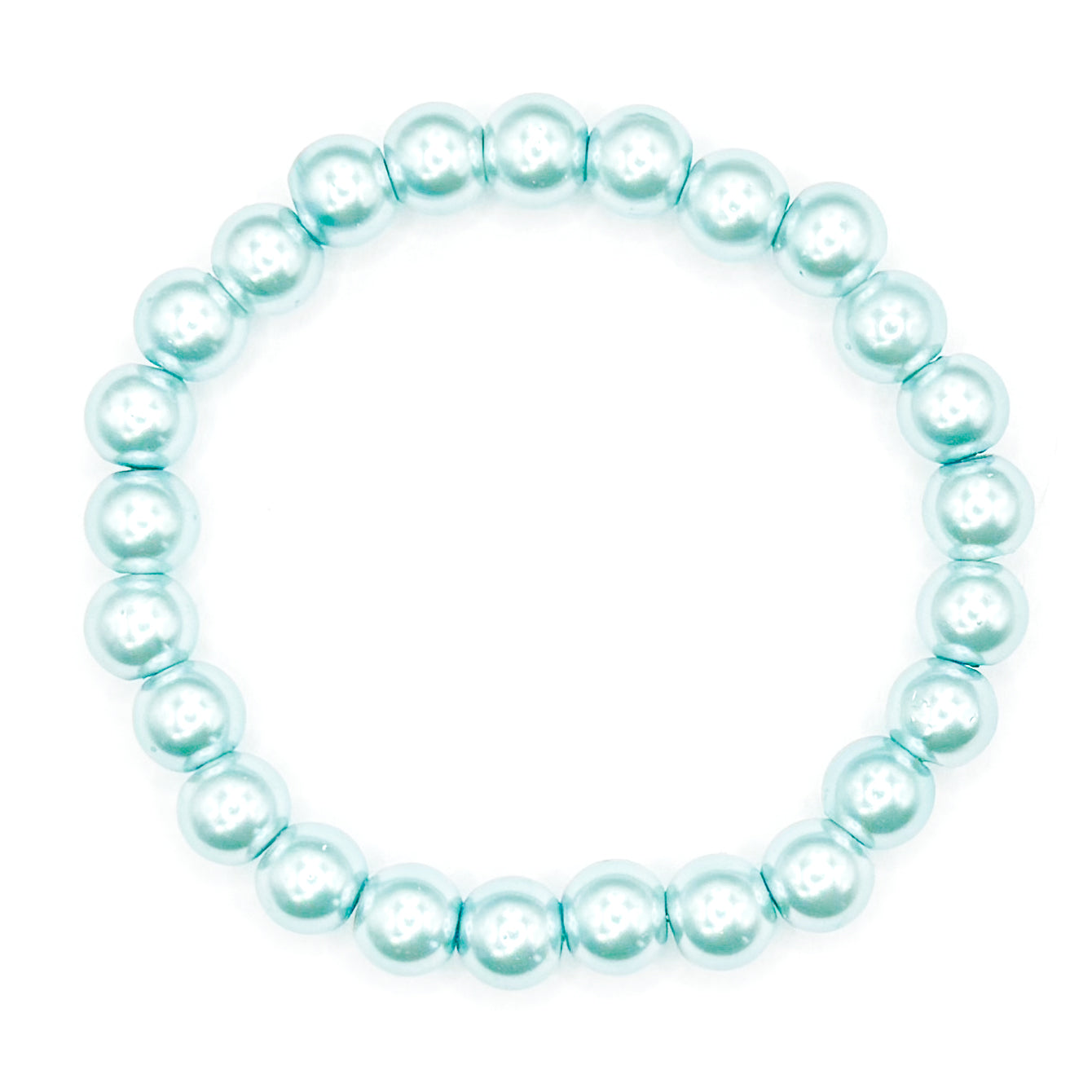 Classy Teal Pearl Glass Beaded Bracelet