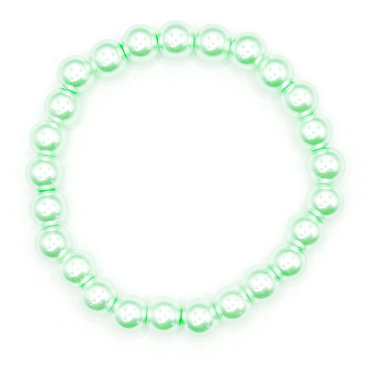 Classy Green Pearl Glass Beaded Bracelet