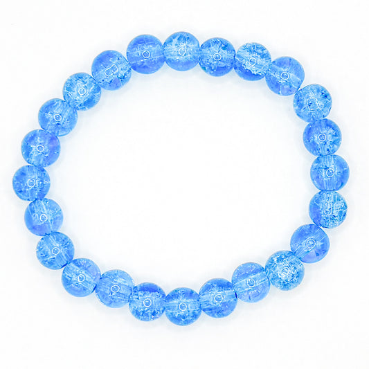 Blue Glass Beaded Bracelet