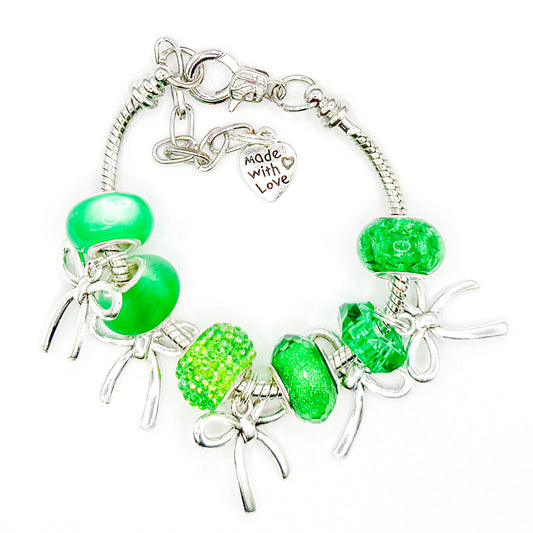 Emerald Bows European Charm Bracelets