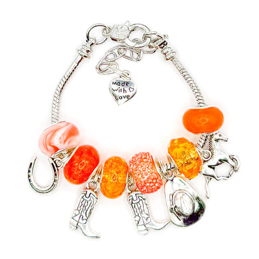 Orange Howdy European Charm Bracelet