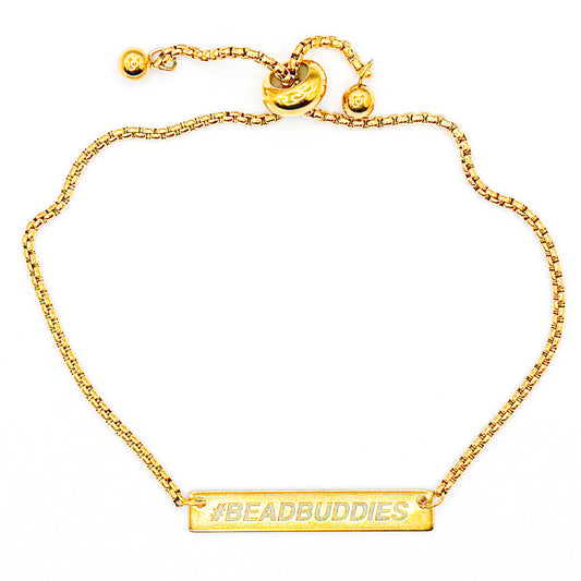 "#BeadBuddies" Engraved Gold Bead Buddy Bracelet