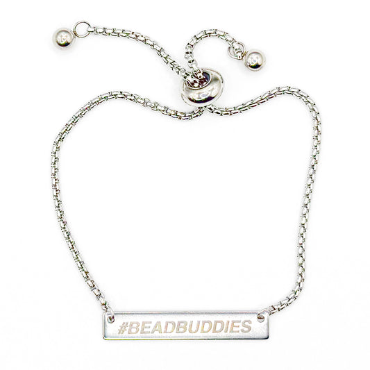 "#BeadBuddies" Engraved Silver Bead Buddy Bracelet