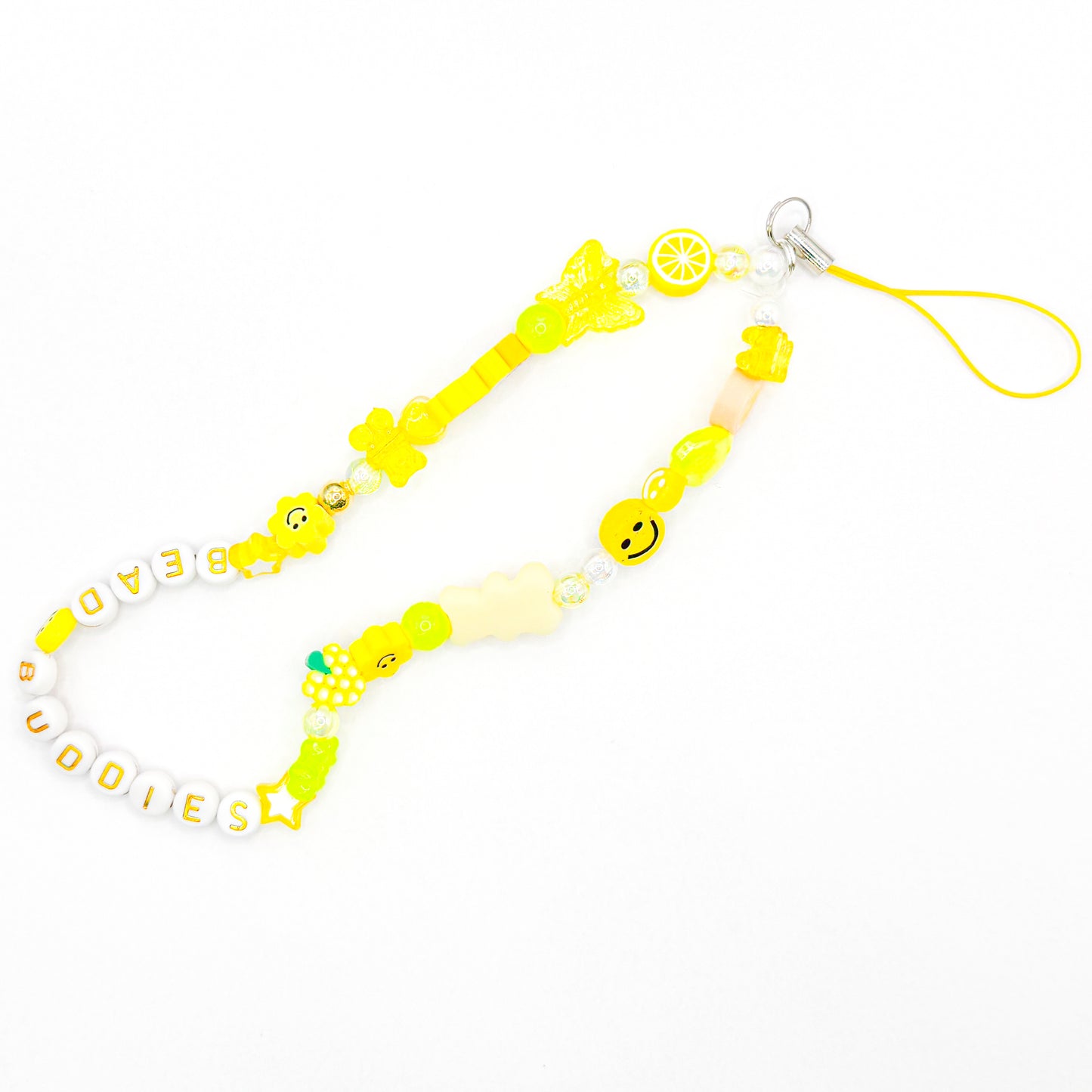 Yellow Bead Buddies Phone Charm