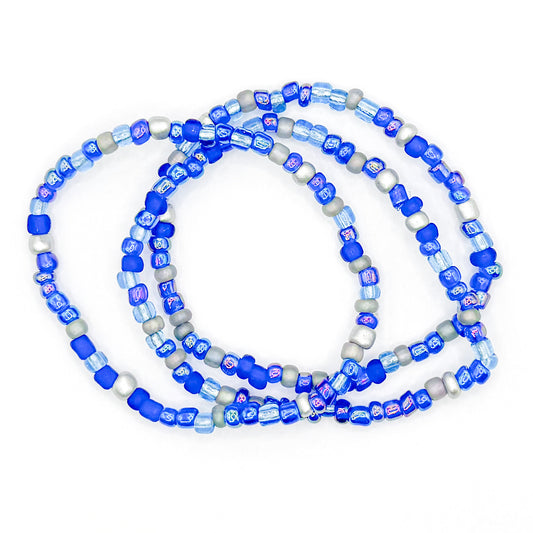 Ocean Blue Seed Bead Stackers (Set of 3)