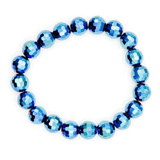 Blue Celebration Glass Beaded Bracelet