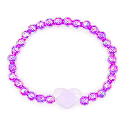 Purple Bubble Love Beaded Bracelet