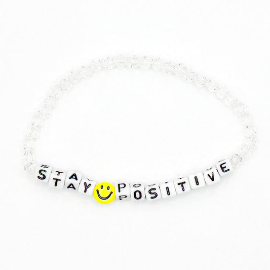 Clear "Stay Positive" Bead Buddy Bracelet