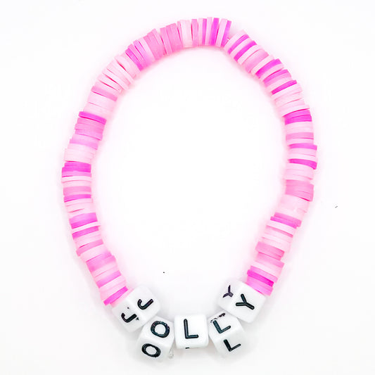 "Jolly" Pink Clay Beaded Bracelet