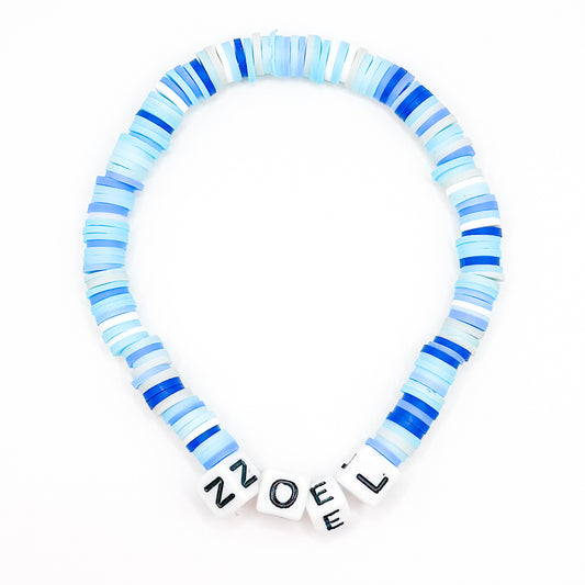 "Noel" Blue Clay Beaded Bracelet
