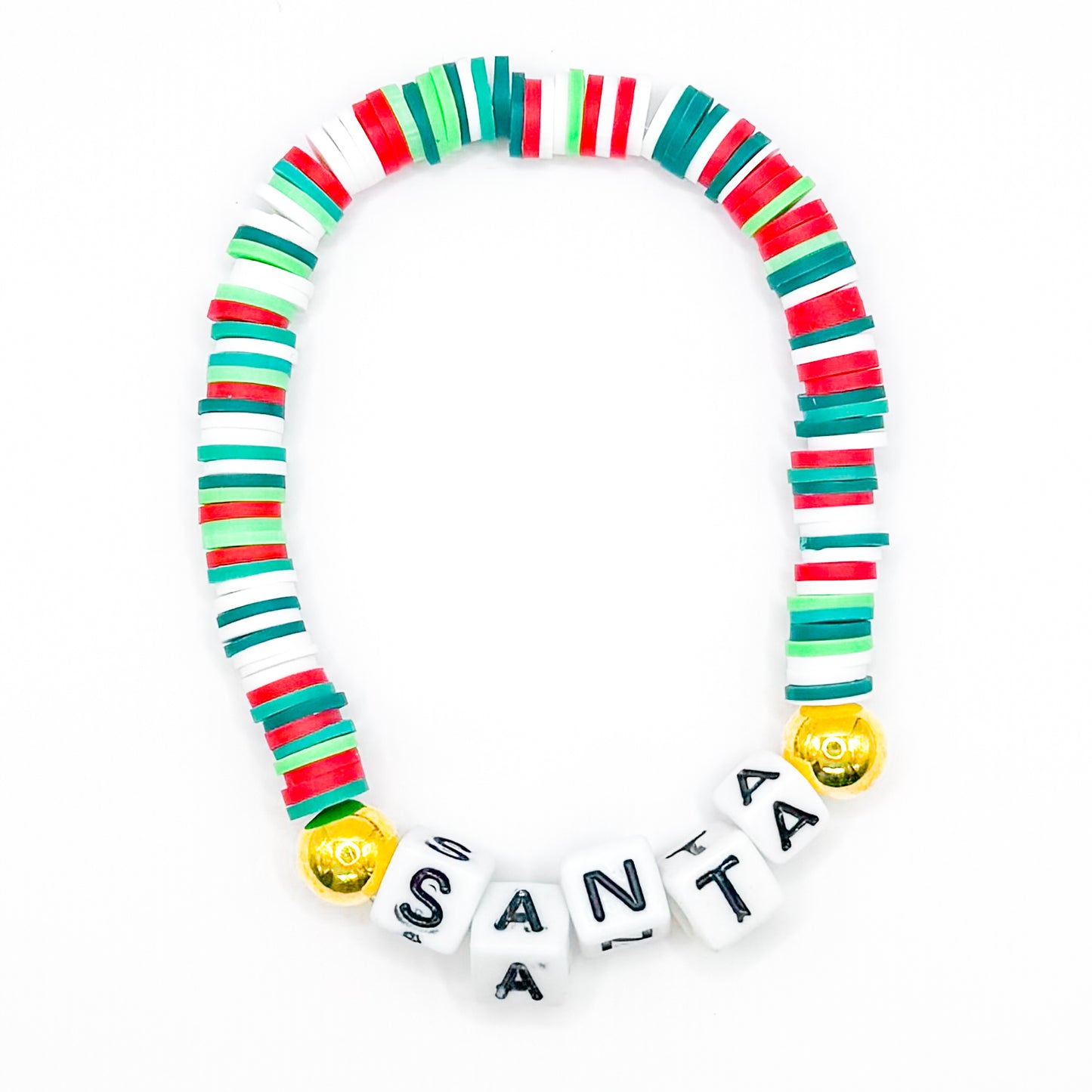 "Santa" Holiday Beaded Bracelet